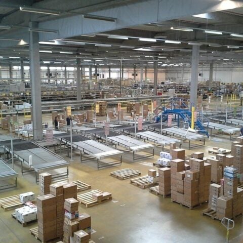 Factory Lit up with LED Lights