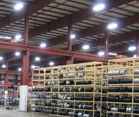 Warehouse Lit up with LED Lights