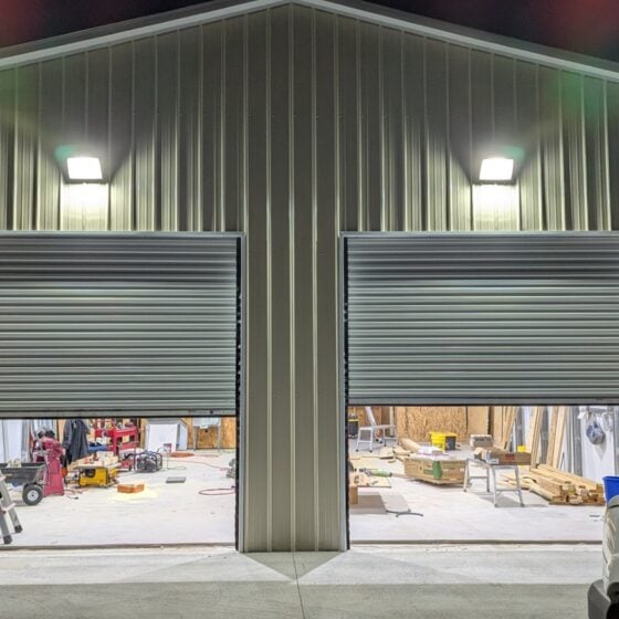 60 Watt LED Wall Pack: illuminating a workshop exterior