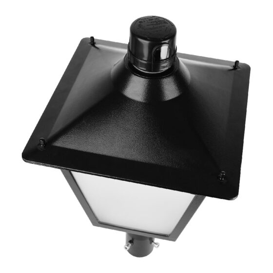 30 / 50 / 100 Watt LED Decorative Post Top Light: close-up view