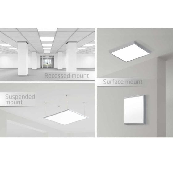 25 / 30 / 40 Watt Adjustable 2X4 LED Backlit Panel Light: installation options