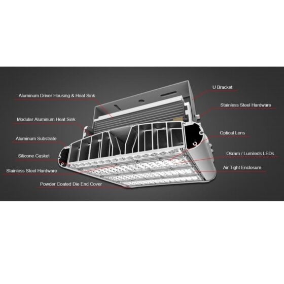 150 Watt LED High Temperature Light: cutaway view
