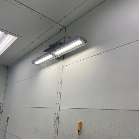 80 Watt Explosion Proof Linear LED Light: installation in paint booth