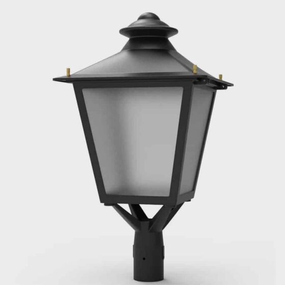 30 / 50 / 100 Watt LED Decorative Post Top Light: alternate angle