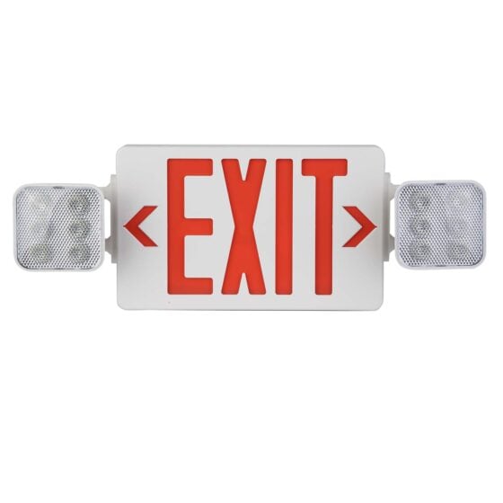 2.4 Watt LED Emergency Light and Exit Sign: angled view