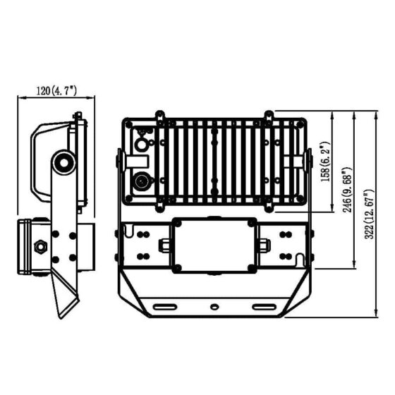 200 Watt LED Area Flood Light: dimension specifications