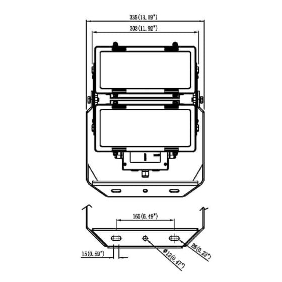 400 Watt LED Area Flood Light: dimensions diagram 1