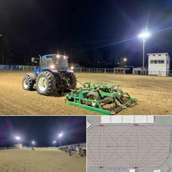 400 Watt LED Area Flood Light: horse arena installation