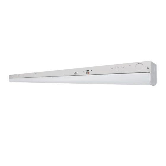 48 / 68 / 90 Watt Adjustable 8 Foot LED Shop Strip Light: angled product view