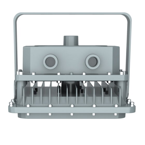 80 Watt Square Explosion Proof LED Light: angled view