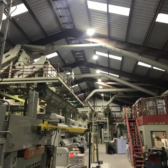 150 Watt LED UFO High Bay: installation in cotton ginning facility
