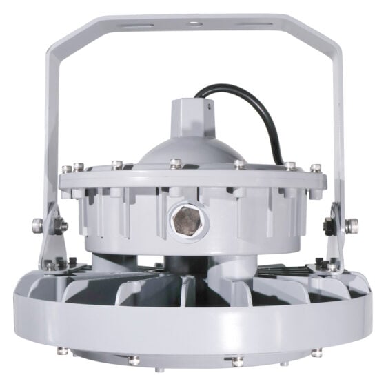 60 Watt Round Explosion Proof LED Light: angled product view