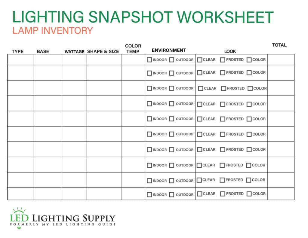 Lighting Audit Worksheet