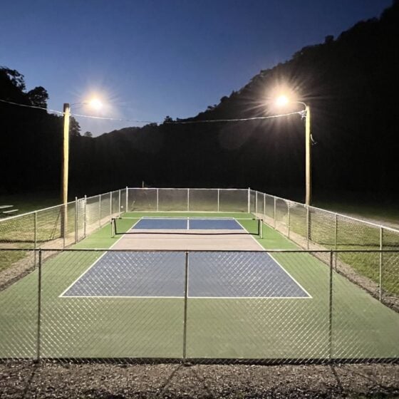 150 Watt LED Shoebox Area Light: pickleball court installation