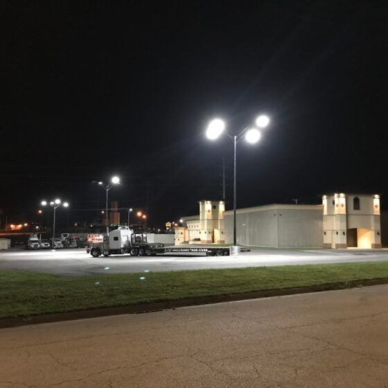 300 Watt LED Shoebox Area Light: parking lot installation view