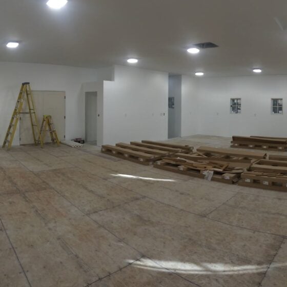 40 / 60 / 80 Watt Adjustable LED Canopy Light: installation view