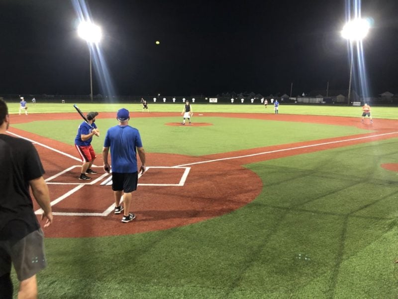 BaseballField Lit Up With LED Sport Field Lights