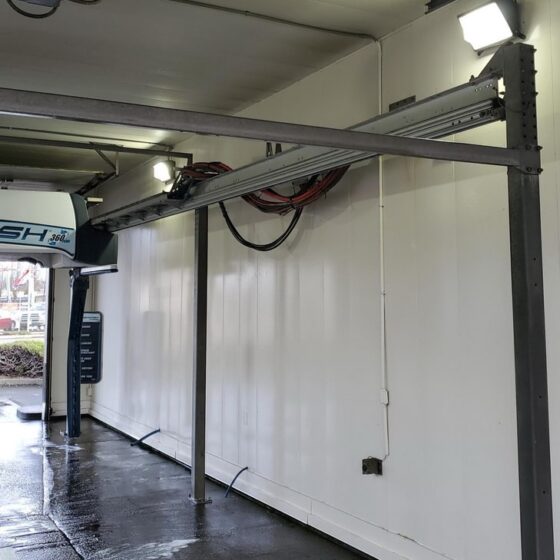 50 / 60 / 80 Watt Adjustable LED Wall Pack: installation view