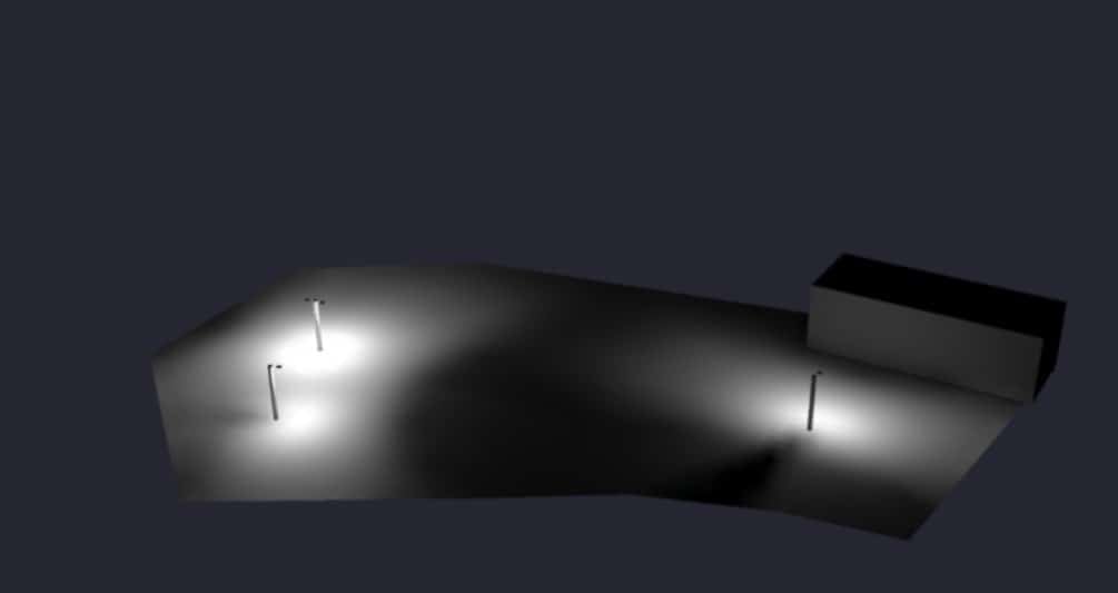 Healthy Living Technology parking lot 3D foot candle rendering