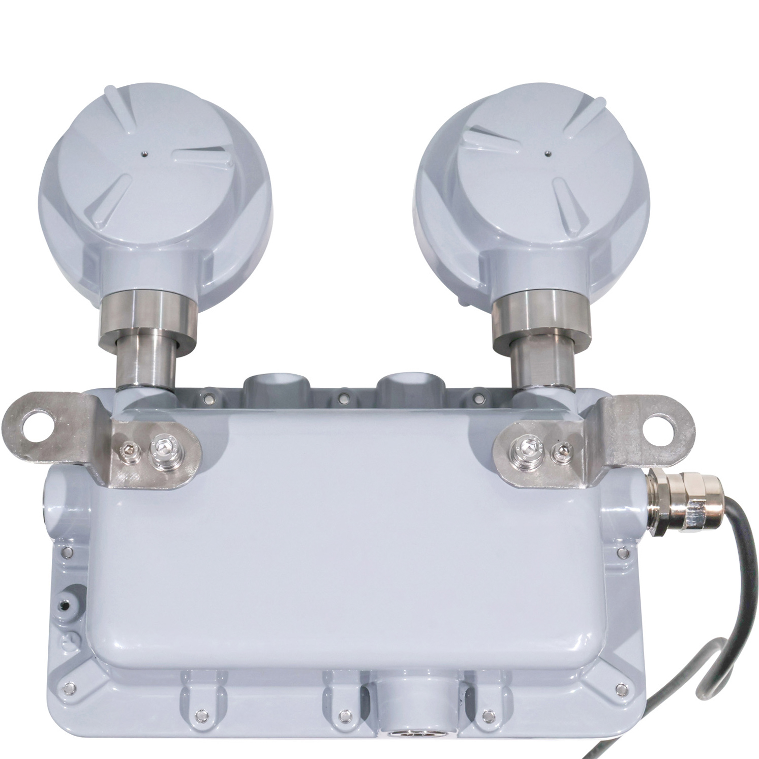 2 Head 10 Watt Explosion Proof LED Emergency Light: back angle view