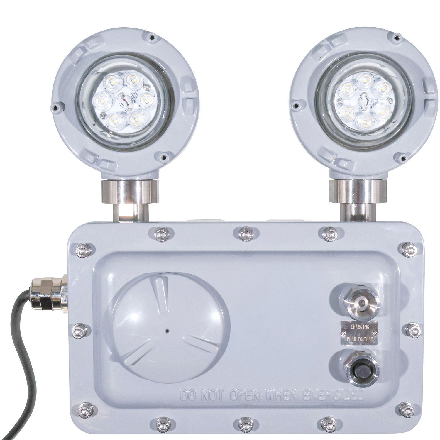2 Head 10 Watt Explosion Proof LED Emergency Light: front angle view
