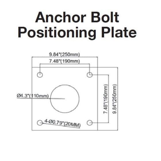 25 Foot Square Steel Light Pole: anchor bolt positioning