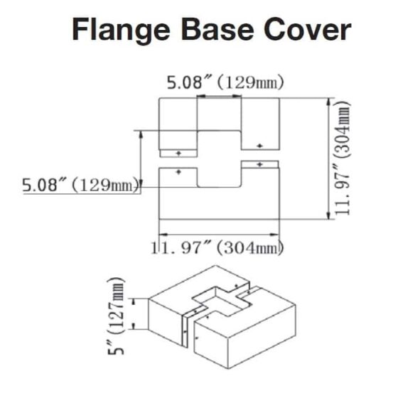 25 Foot Square Steel Light Pole: flange base cover