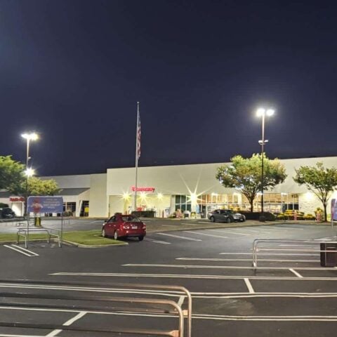 Led Parking Lot Lights At Shopping Center