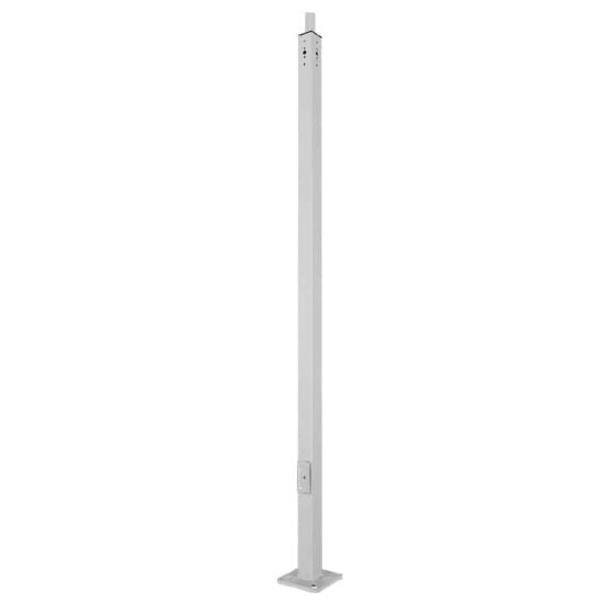 30 Foot Square Steel Light Pole: white finish view