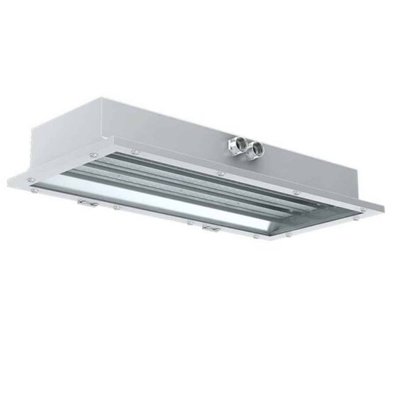 40 Watt Explosion Proof 1x2 Low Profile Linear LED Light: front view