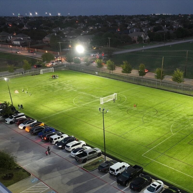 Soccer Field Lit up with LED Lighting