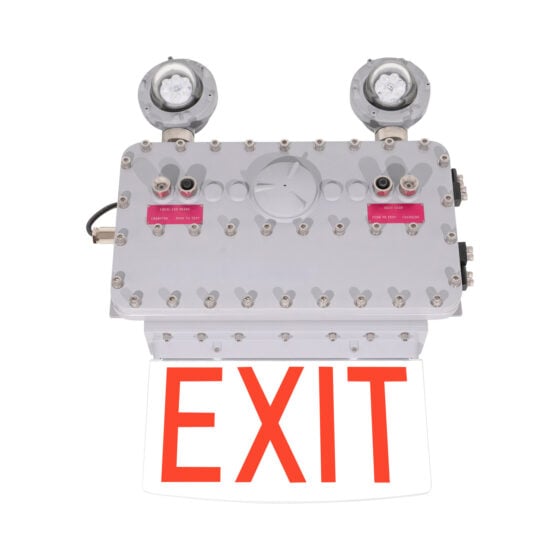 2 Head 8 Watt Explosion Proof LED Emergency Light and Exit Sign: product view