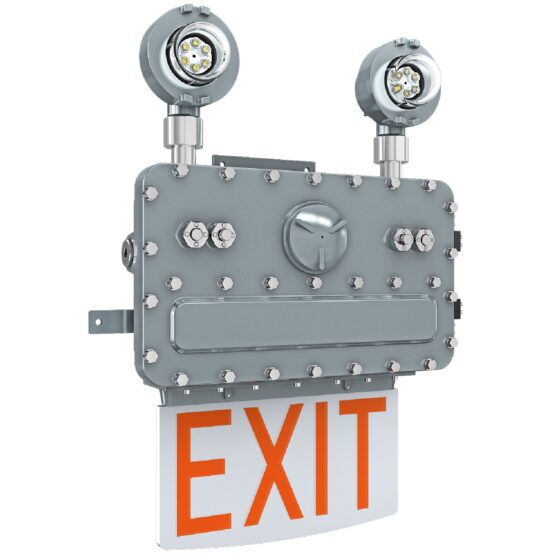 2 Head 8 Watt Explosion Proof LED Emergency Light and Exit Sign: product view