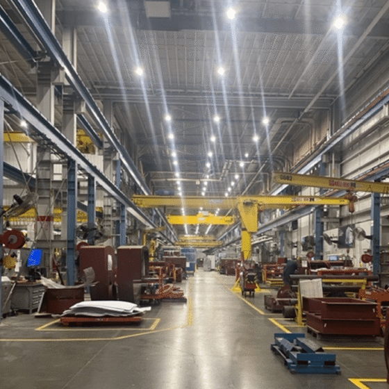 100 / 120 / 150 / 200 Watt Adjustable LED UFO High Bay: industrial factory installation