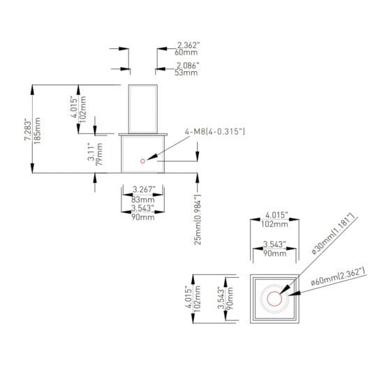 4 Inch Tenon Dimensions Mllg Ls Sp4 238