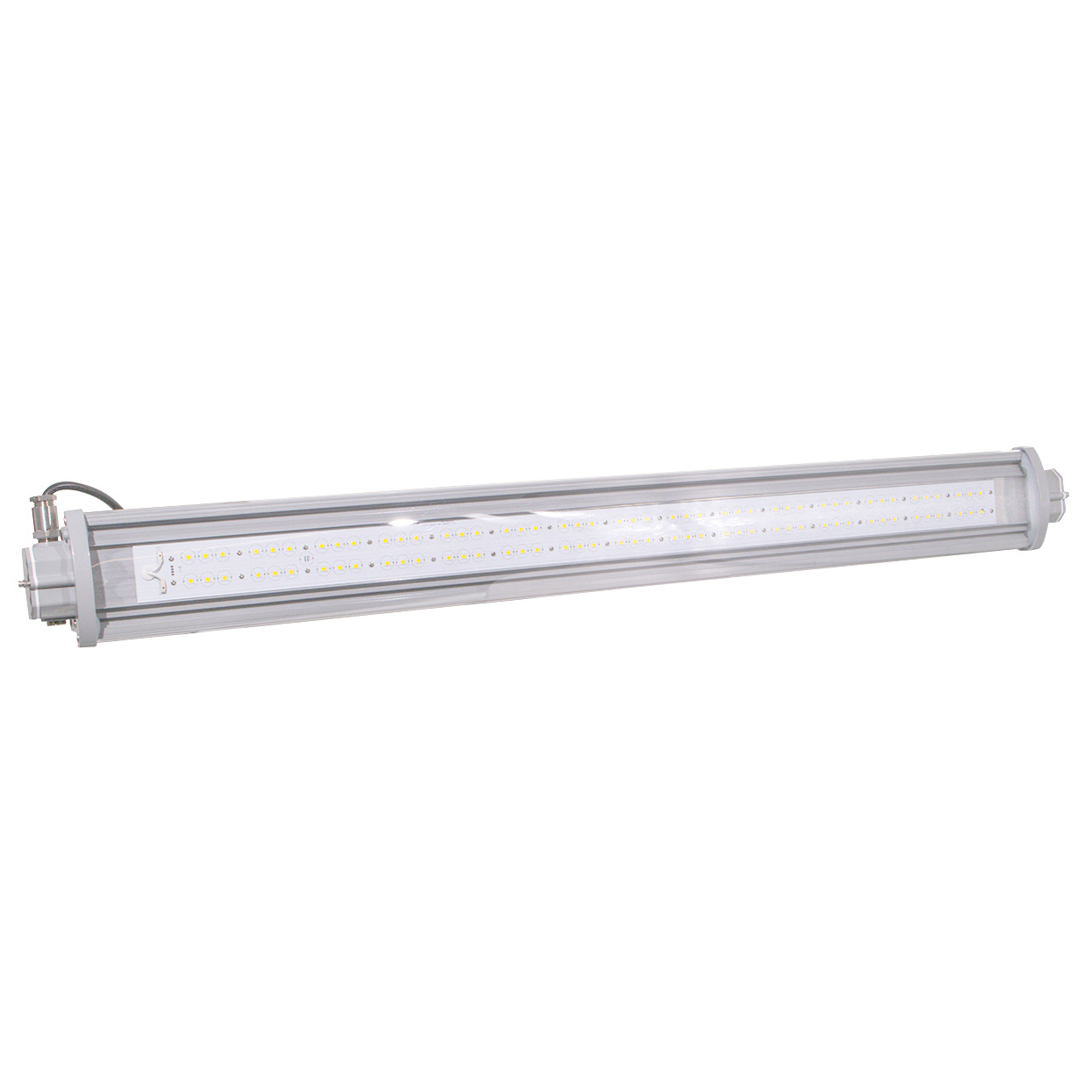 80 Watt 4 Foot Low Profile Explosion Proof Linear LED Light: side angle view