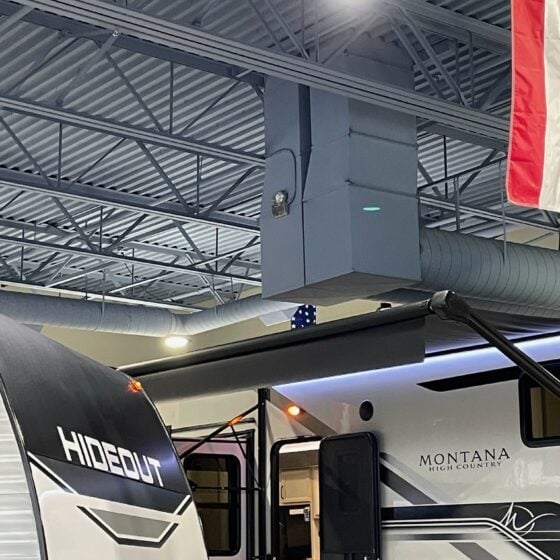 60 / 80 / 100 Watt Adjustable UFO LED High Bay: RV center installation