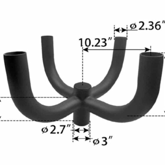 3 Fixture 120 Degree Bullhorn Mount | 2 3/8 Inch Tenon | Bronze