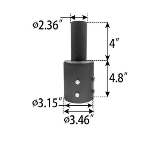 3 Fixture 120 Degree Bullhorn Mount | 2 3/8 Inch Tenon | Bronze