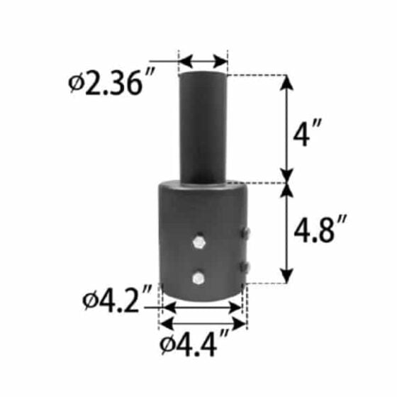4 Inch Round Tenon 2 3/8 Inch Tenon | Bronze