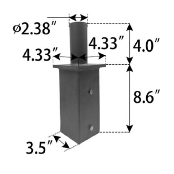 3 Fixture 120 Degree Bullhorn Mount | 2 3/8 Inch Tenon | Bronze