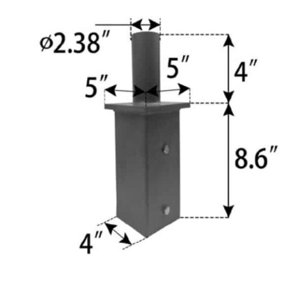 3 Fixture 120 Degree Bullhorn Mount | 2 3/8 Inch Tenon | Bronze