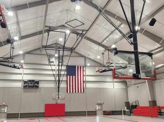 120 / 160 / 200 Watt Adjustable LED UFO Light: installation in a church gym