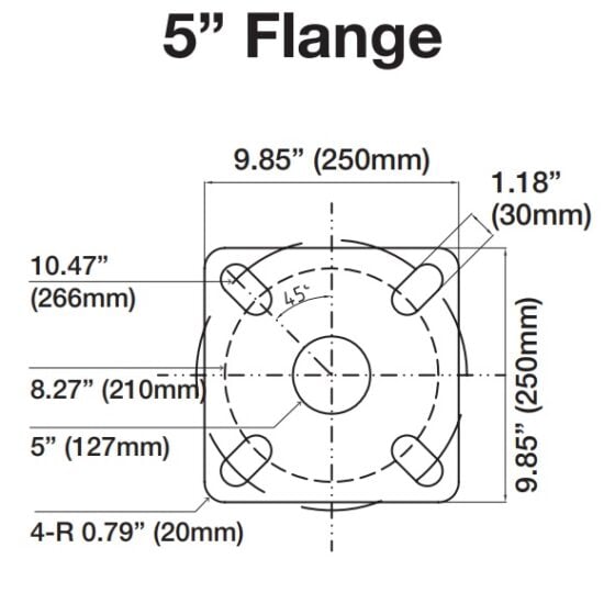 30 Foot Round Steel Light Pole: flange dimensions