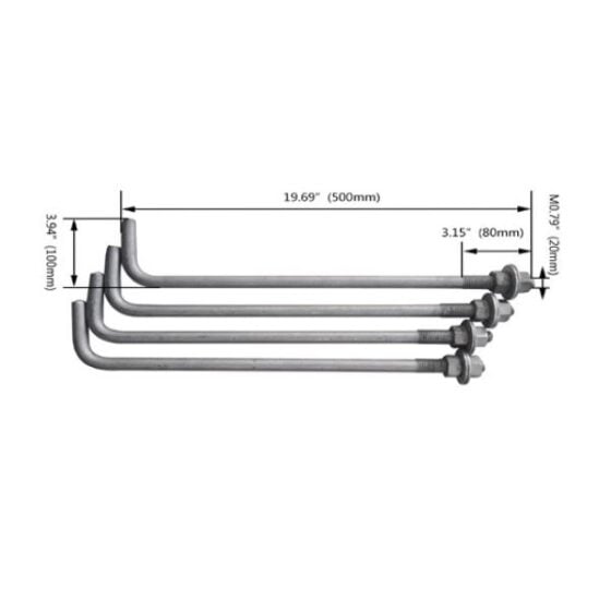 30 Foot Round Steel Light Pole: anchor base view