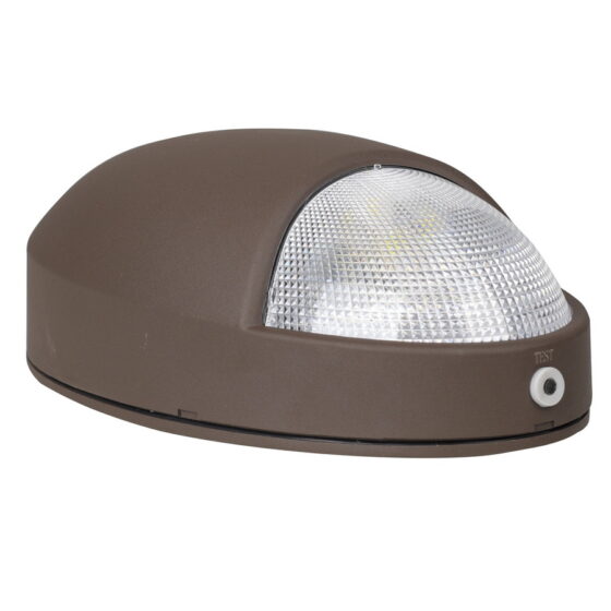 12 Watt LED Security Wall Pack: front view with photocell and emergency battery backup