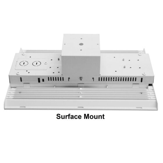 100 / 130 / 160 Watt Adjustable Linear LED High Bay: surface mount view