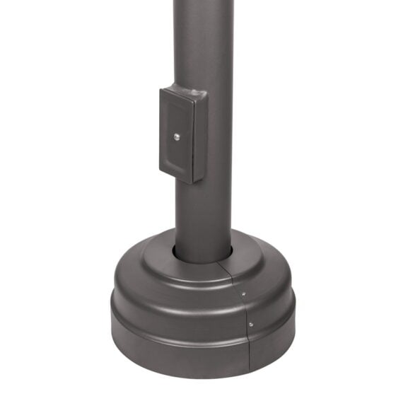 30 Foot Round Steel Light Pole: angled view