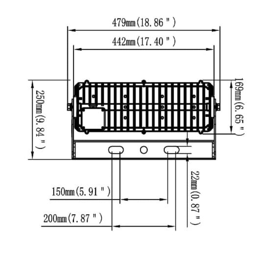 400 Watt LED Stadium Light: product dimensions illustration