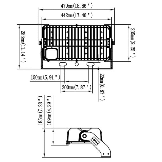 600 Watt LED Stadium Light: product dimensions